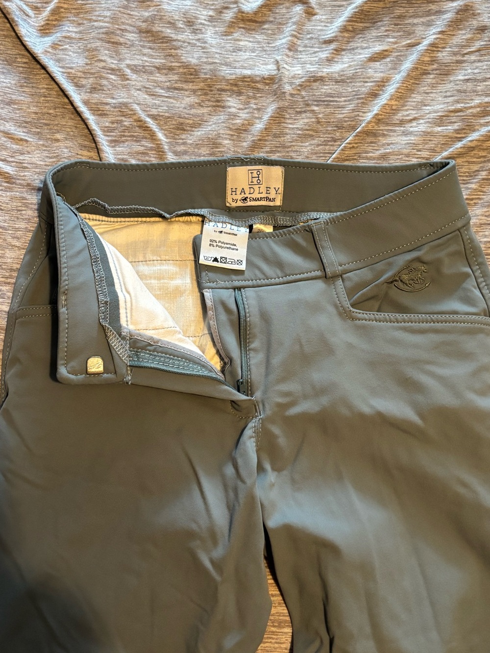 SmartPak Hadley Mid-Rise Riding Breeches - Light Blue 26R - Picture 4 of 5
